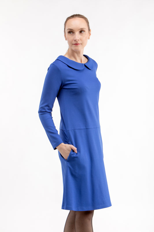 Italienisches Punto-Kleid ODESSA, Königsblau, S