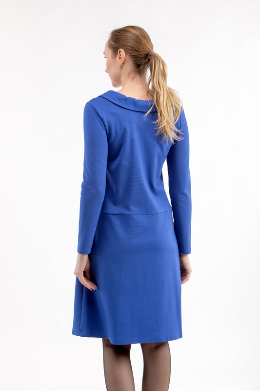 Italienisches Punto-Kleid ODESSA, Königsblau, S