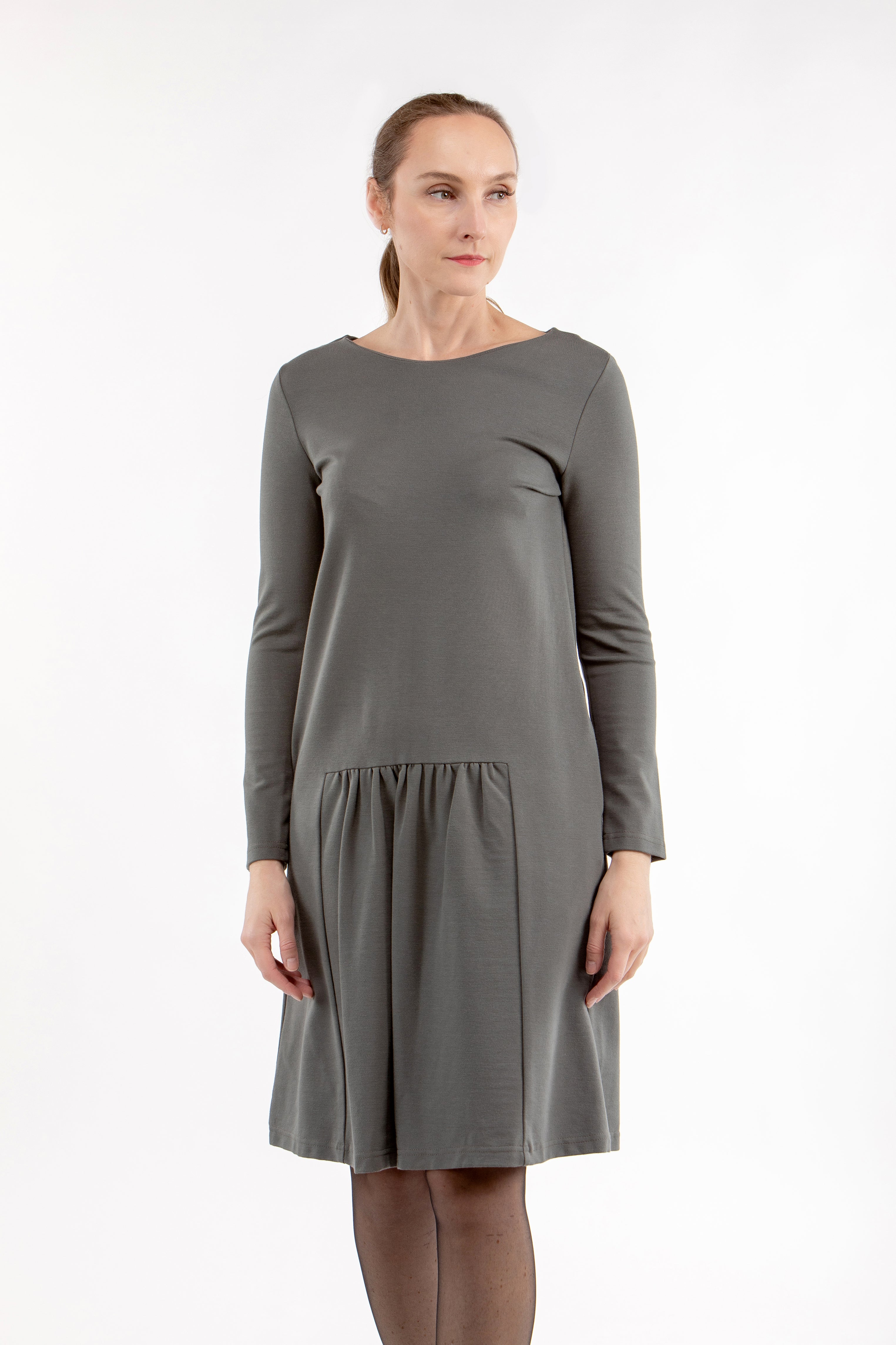 Italian Punto dress LORE, grey green, XS