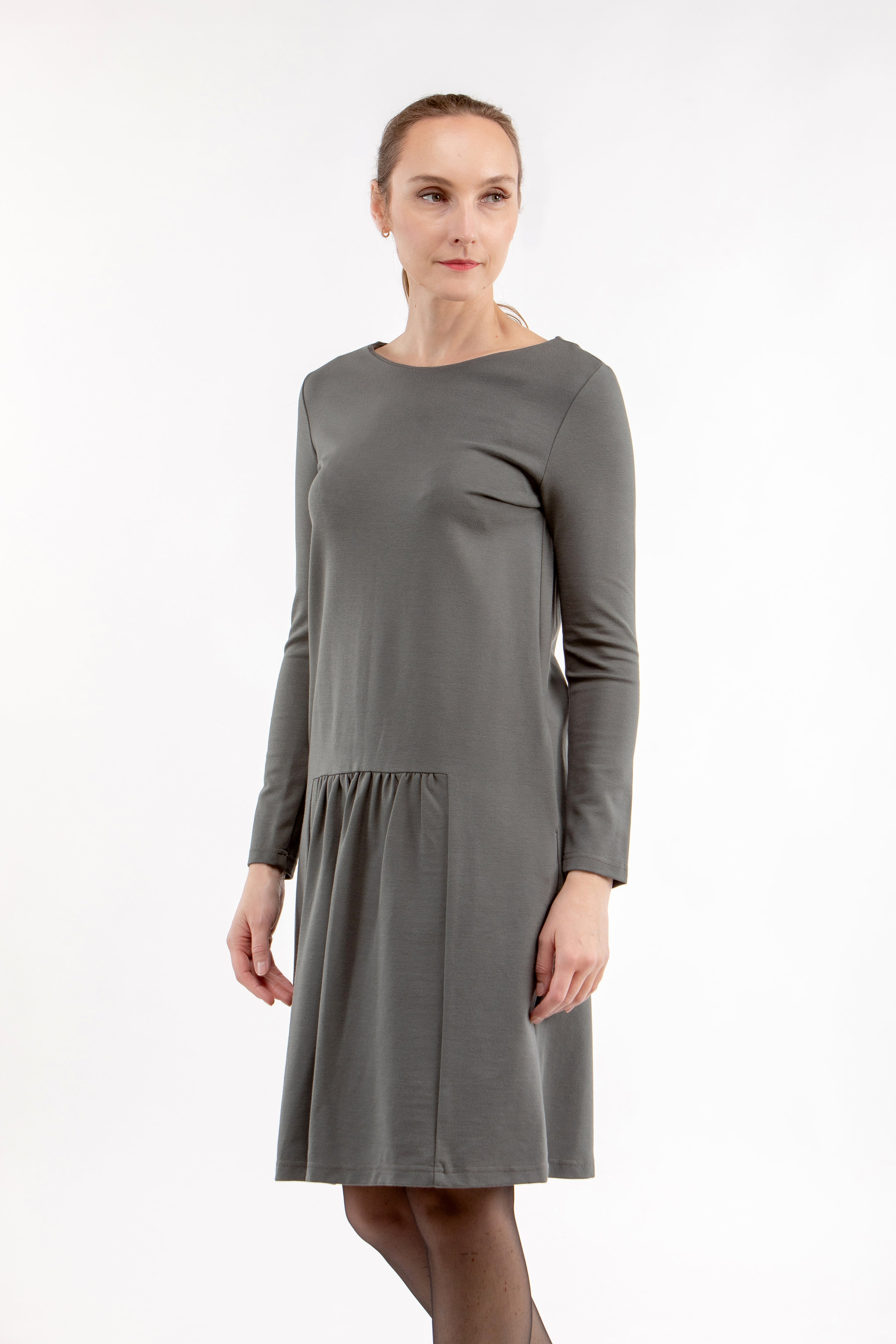 Italian Punto dress LORE, grey green, XS