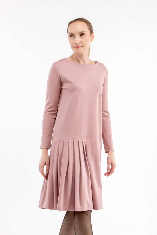 Italienisches Punto-Kleid LYRA, Altrosa, XS