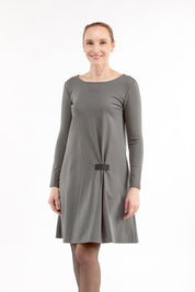 Italian Punto dress SOLENE, grey green, XS