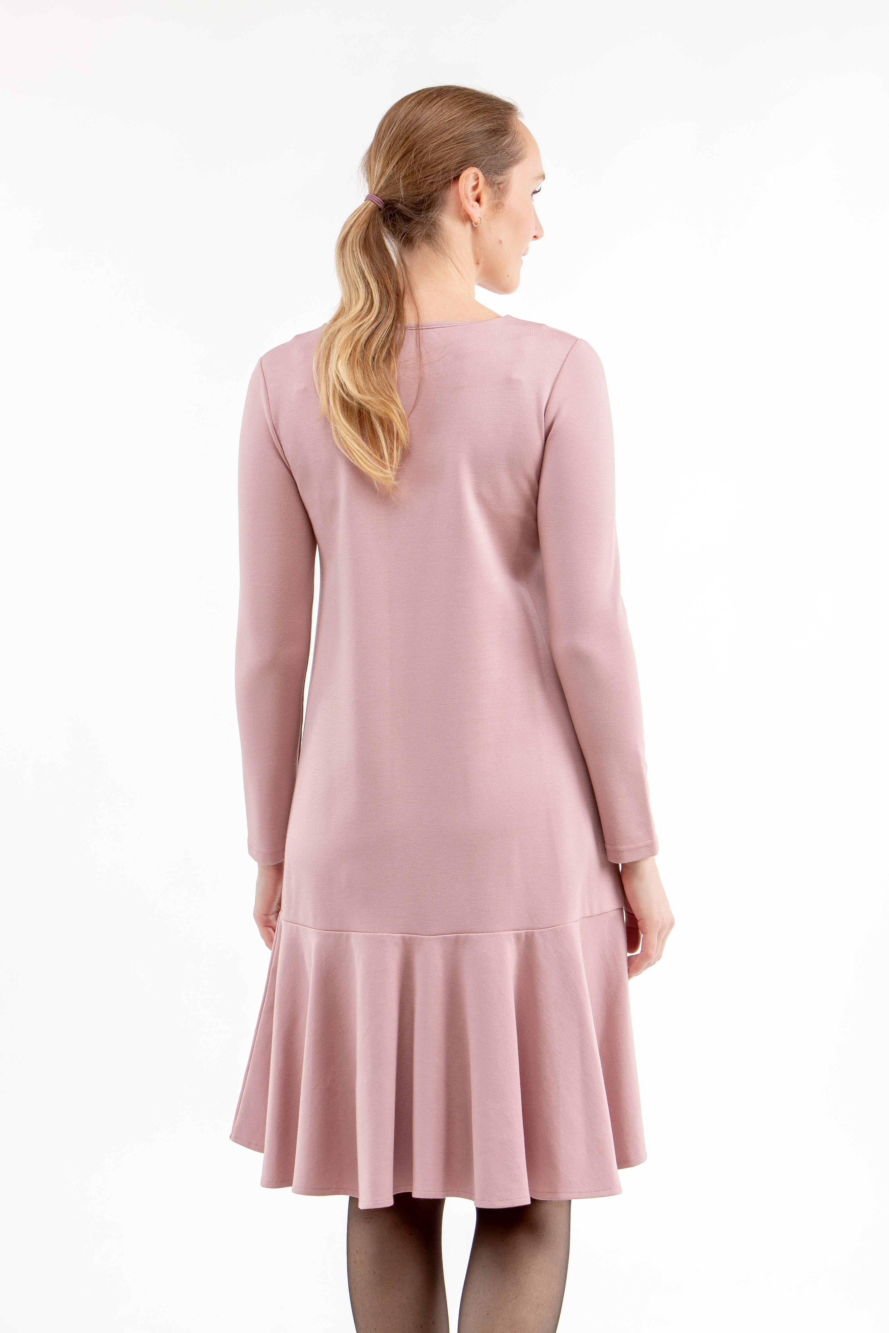 Italian Punto dress RITA, dusty rose, S