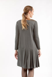 Italian Punto dress LYRA, grey green, S