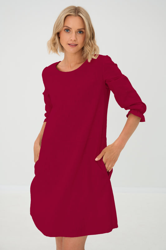 Linen dress EMMA - Cerise