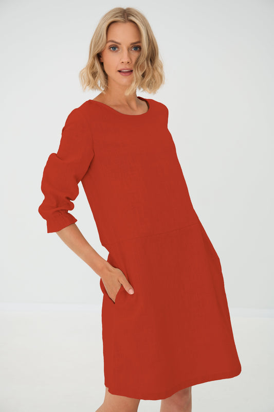 Linen dress EMMA - Orange