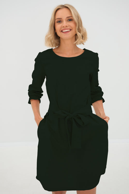 LeMuse Leinenkleid EMMA, Schwarz, L