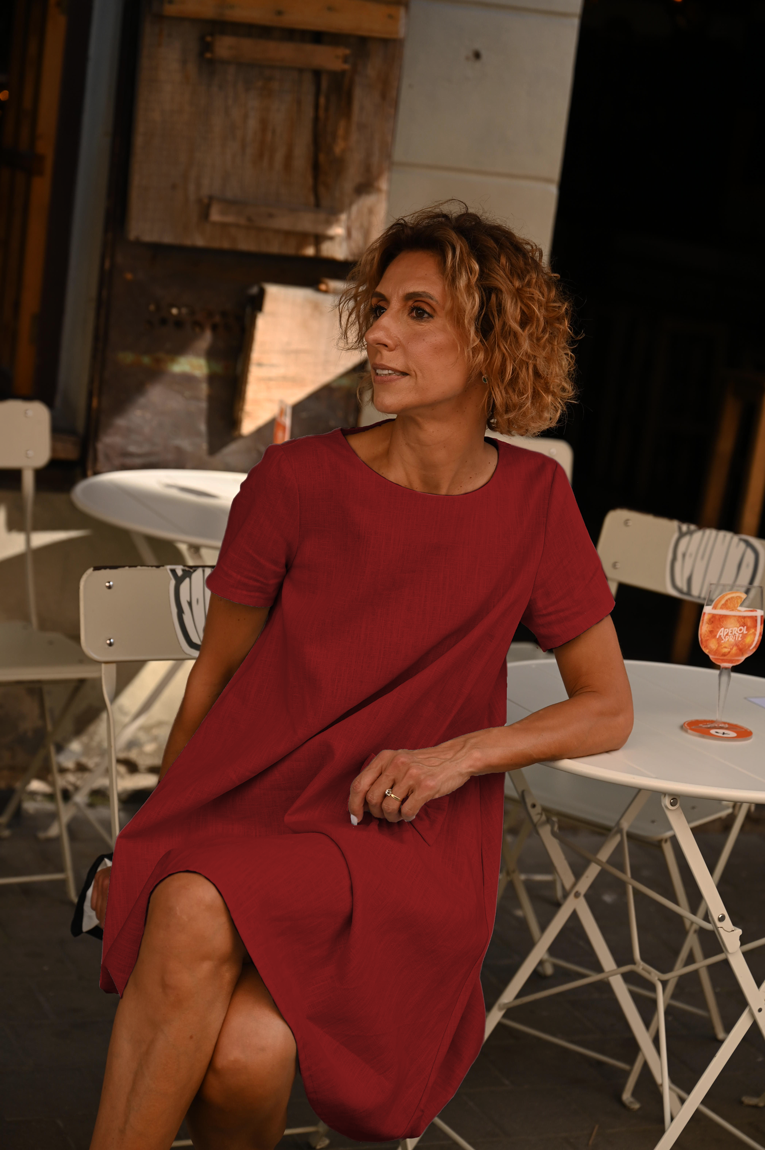 SUMMER KISS — Linen Swing Dress with a Bow