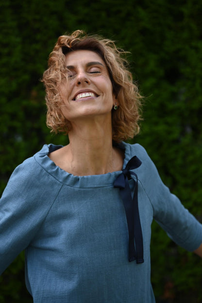 Linen cocktail dress FRENCH
