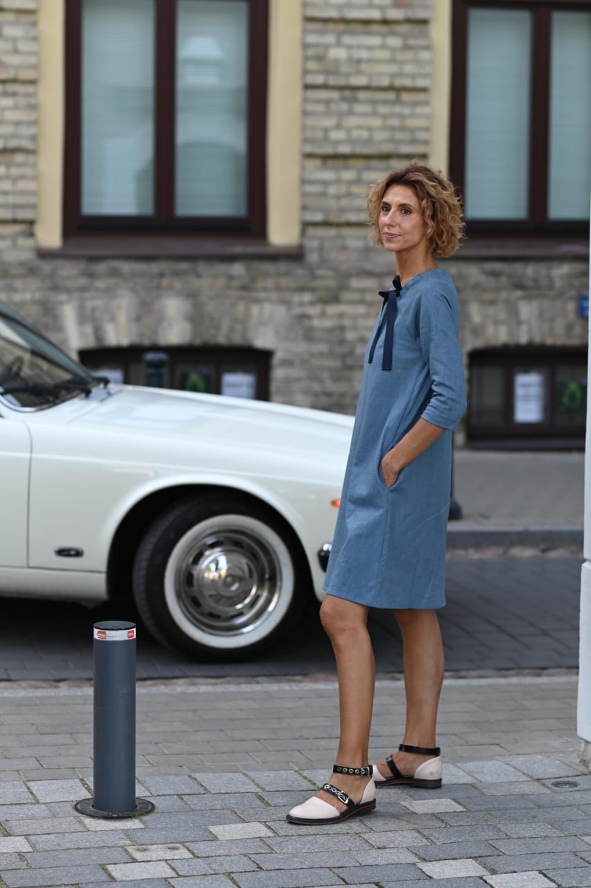 Linen cocktail dress FRENCH