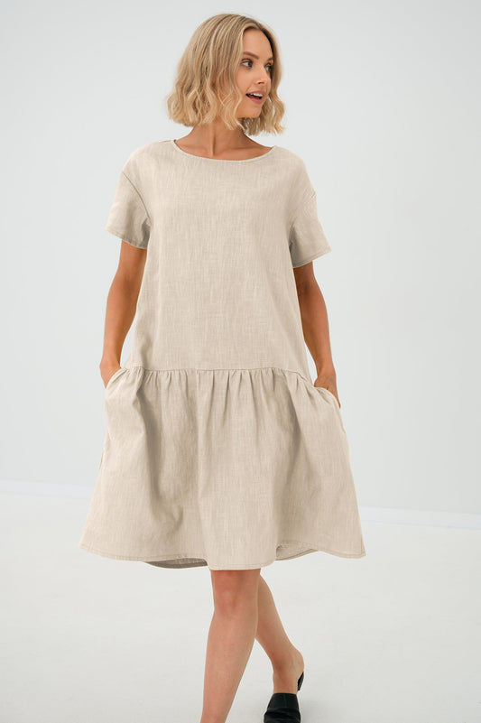 Linen dress BLOSSOM - Beige
