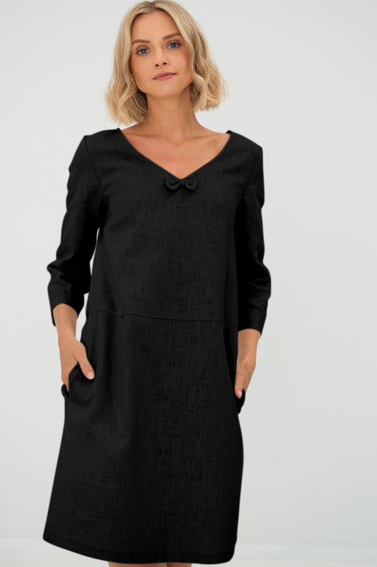 Linen dress SUN - Black