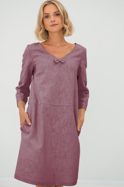 Linen dress SUN - Dusty Rose
