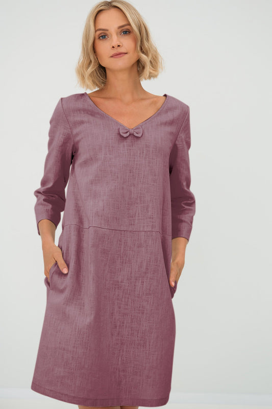 Linen dress SUN - Dusty Rose