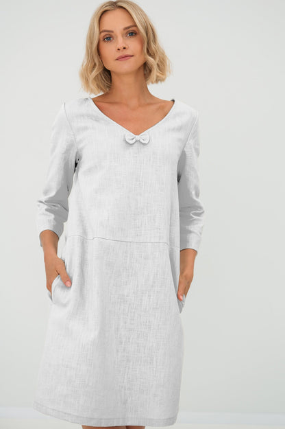 Linen dress SUN - White
