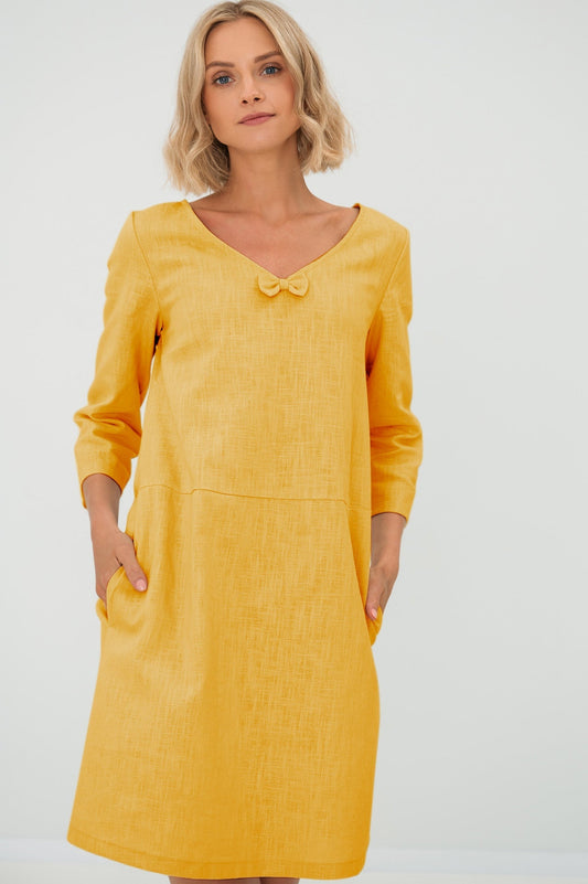 Linen dress SUN - Yellow
