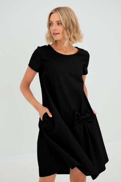 Linen dress SUMMER KISS - Black