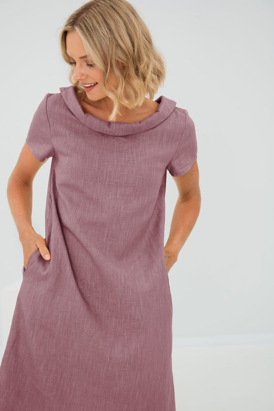 Linen Dress STORY - Dusty Rose