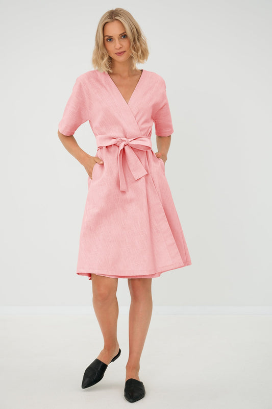 Linen dress CHLOE- Rose
