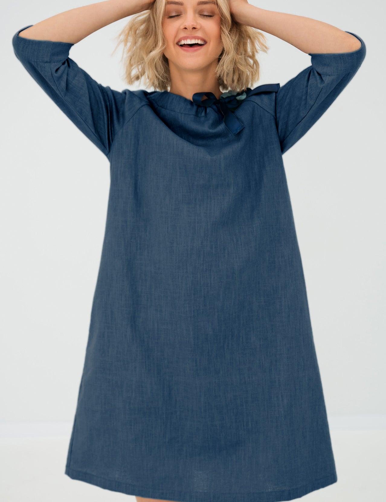 Leinen-Cocktailkleid FRANZÖSISCH
