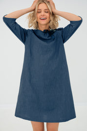 Leinen-Cocktailkleid FRANZÖSISCH