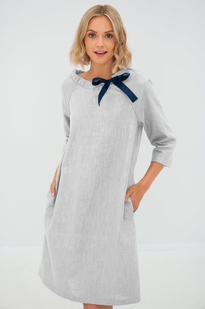 Linen cocktail dress FRENCH - White