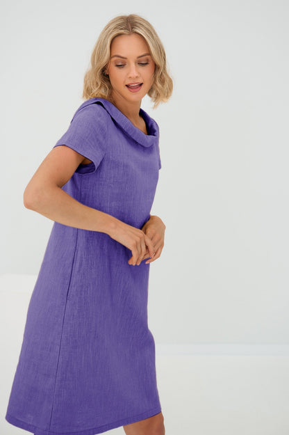 Linen Dress STORY - Purple