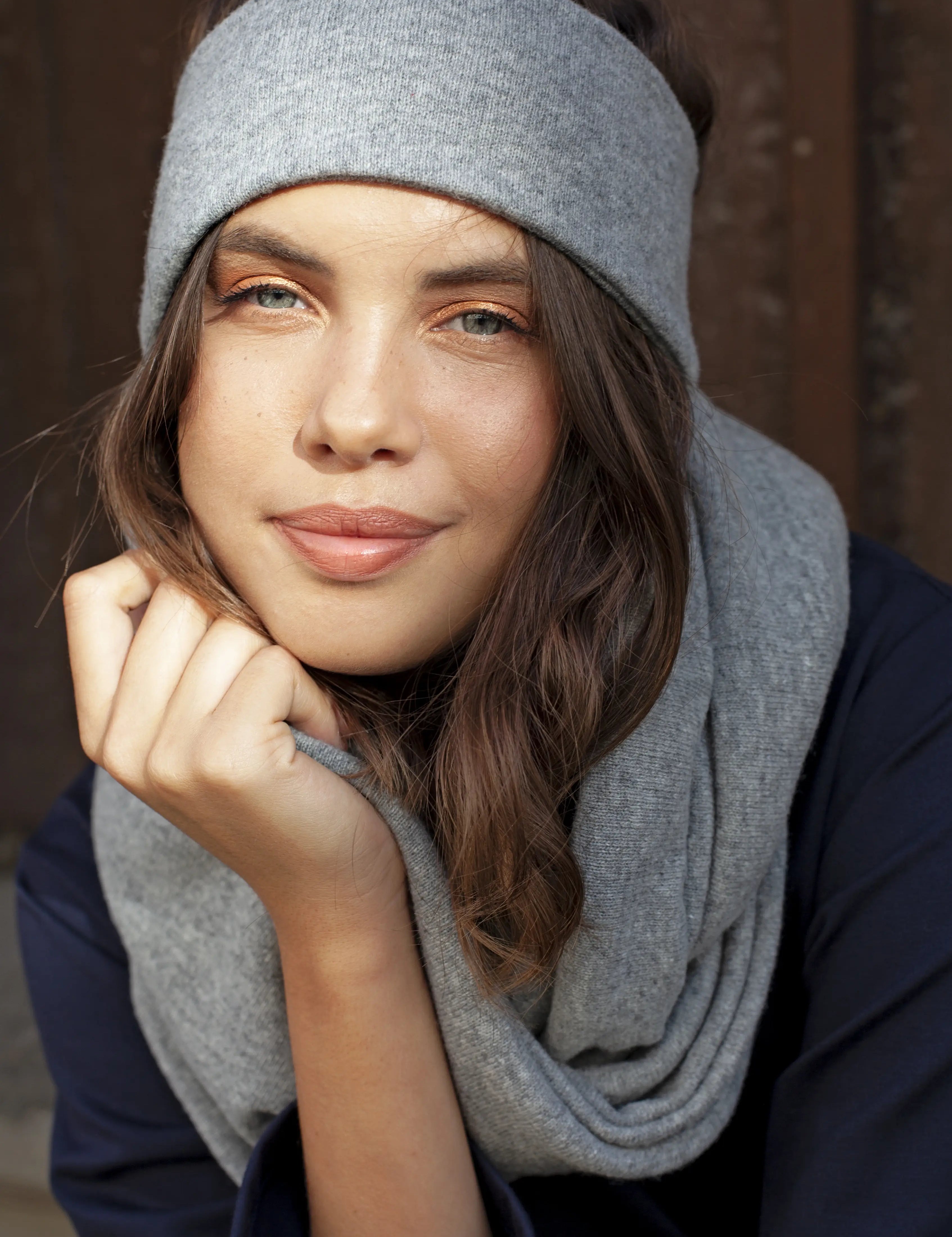 Wool headband with scarf set WINTER