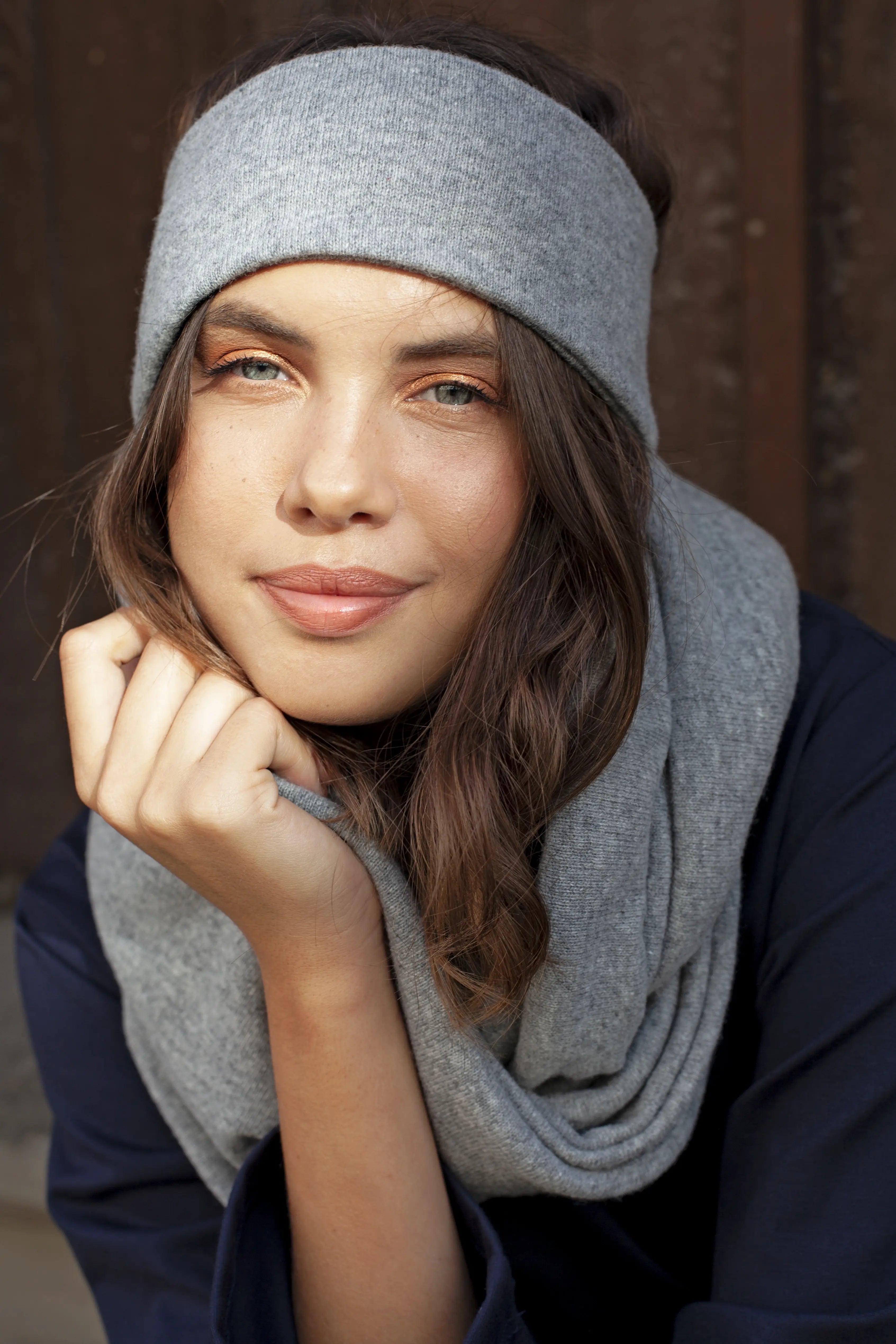 Ensemble bandeau en laine avec écharpe HIVER