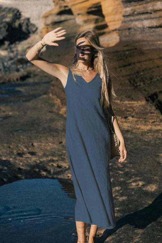 Linen dress SUNSET - Blue