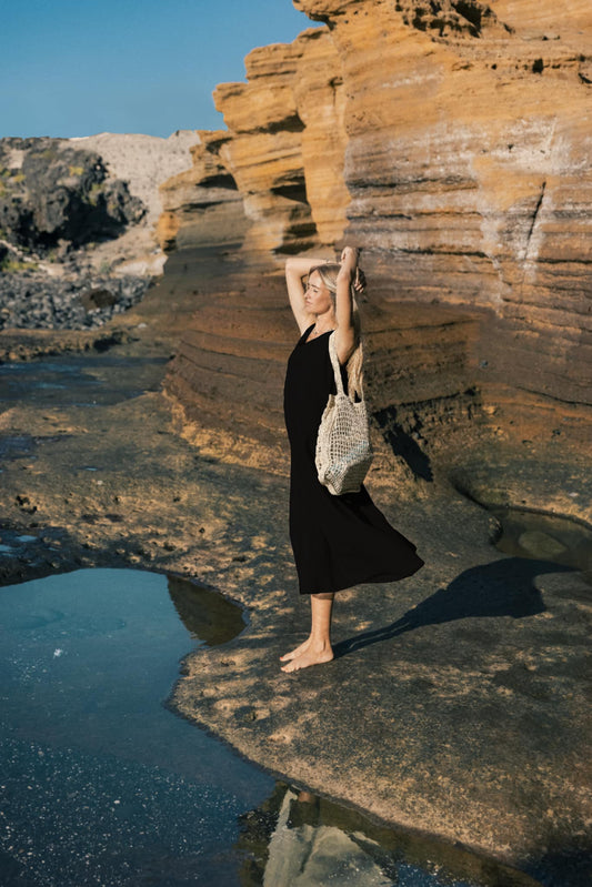 Linen dress SUNSET - Deep Blue