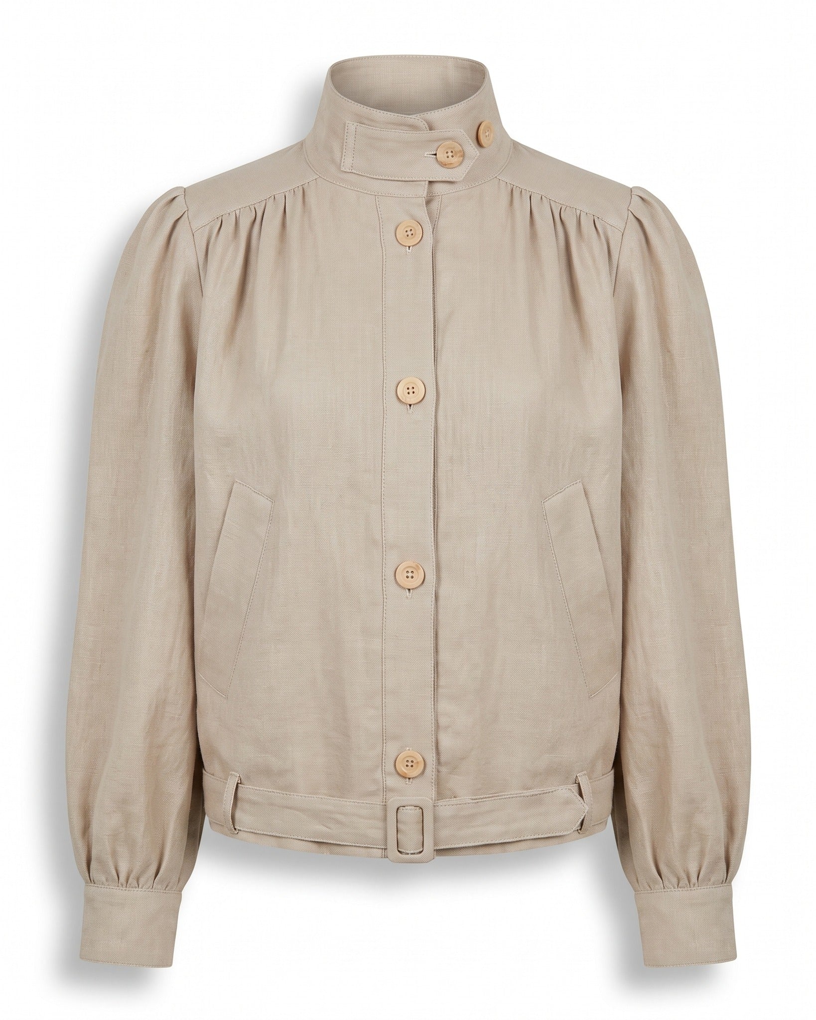 ANA – Belted Linen Jacket | LeMuse