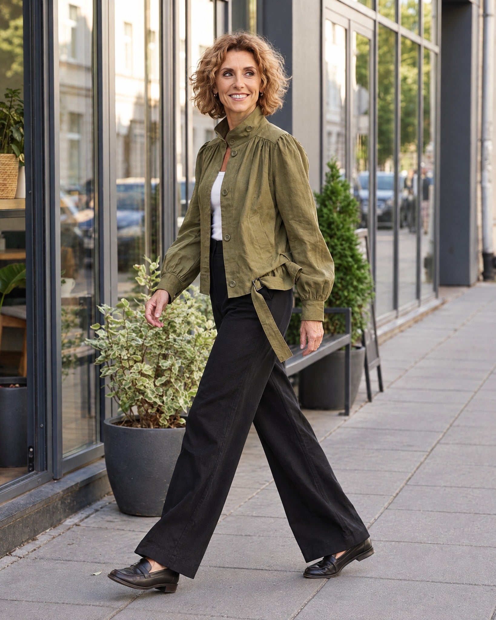 ANA – Linen Blend Belted Jacket | LeMuse