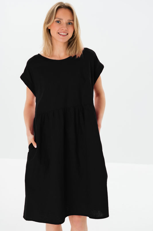 Linen Dress LUNA - Black