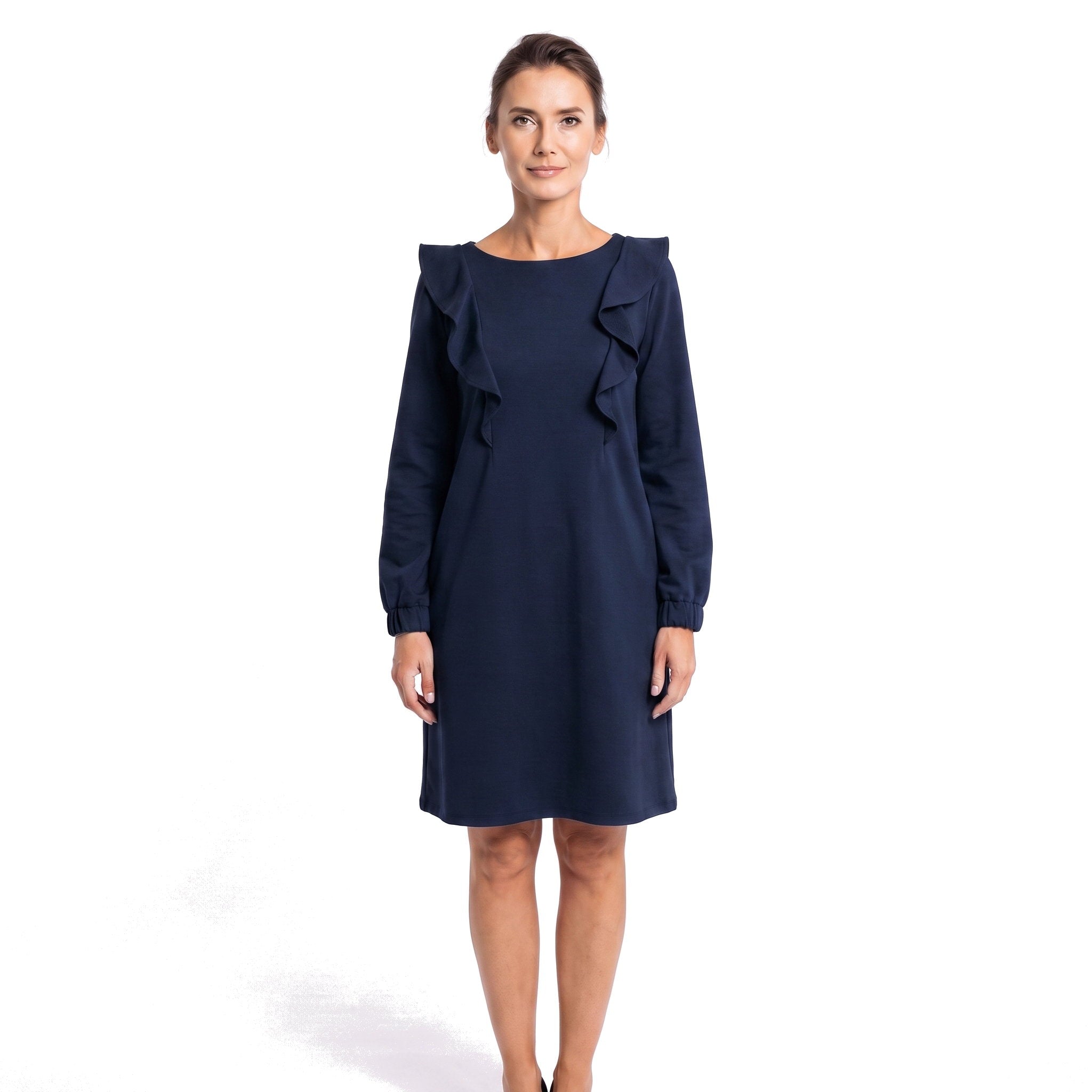 BUTTERFLY — Italian Punto Milano Knit A-Line Dress