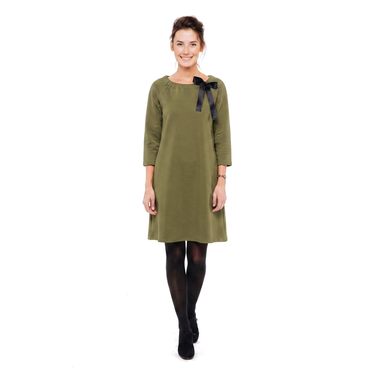 FRENCH — Italian Punto Milano Knit A-Line Dress