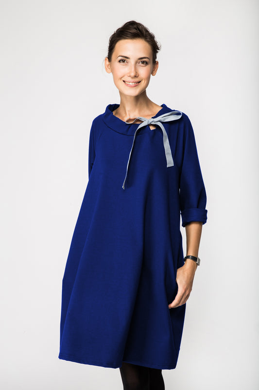 LeMuse Elegant FRENCH dress, Royal blue, XXL