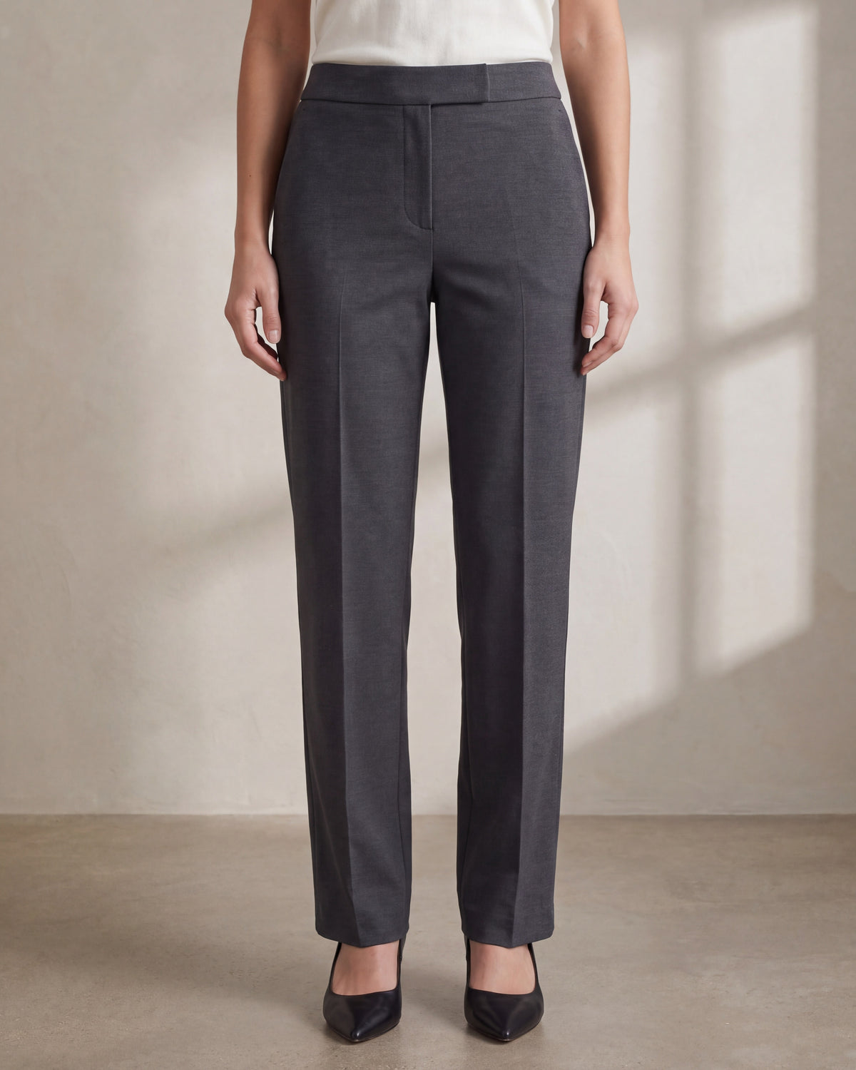 GRAPHITE Graphite straight-leg trousers, close front view