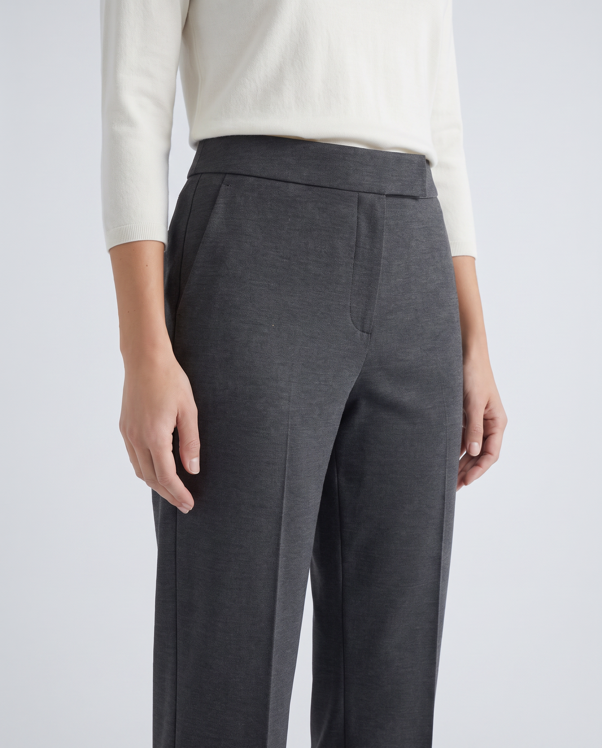 GRAPHITE trousers, waistband and pocket detail