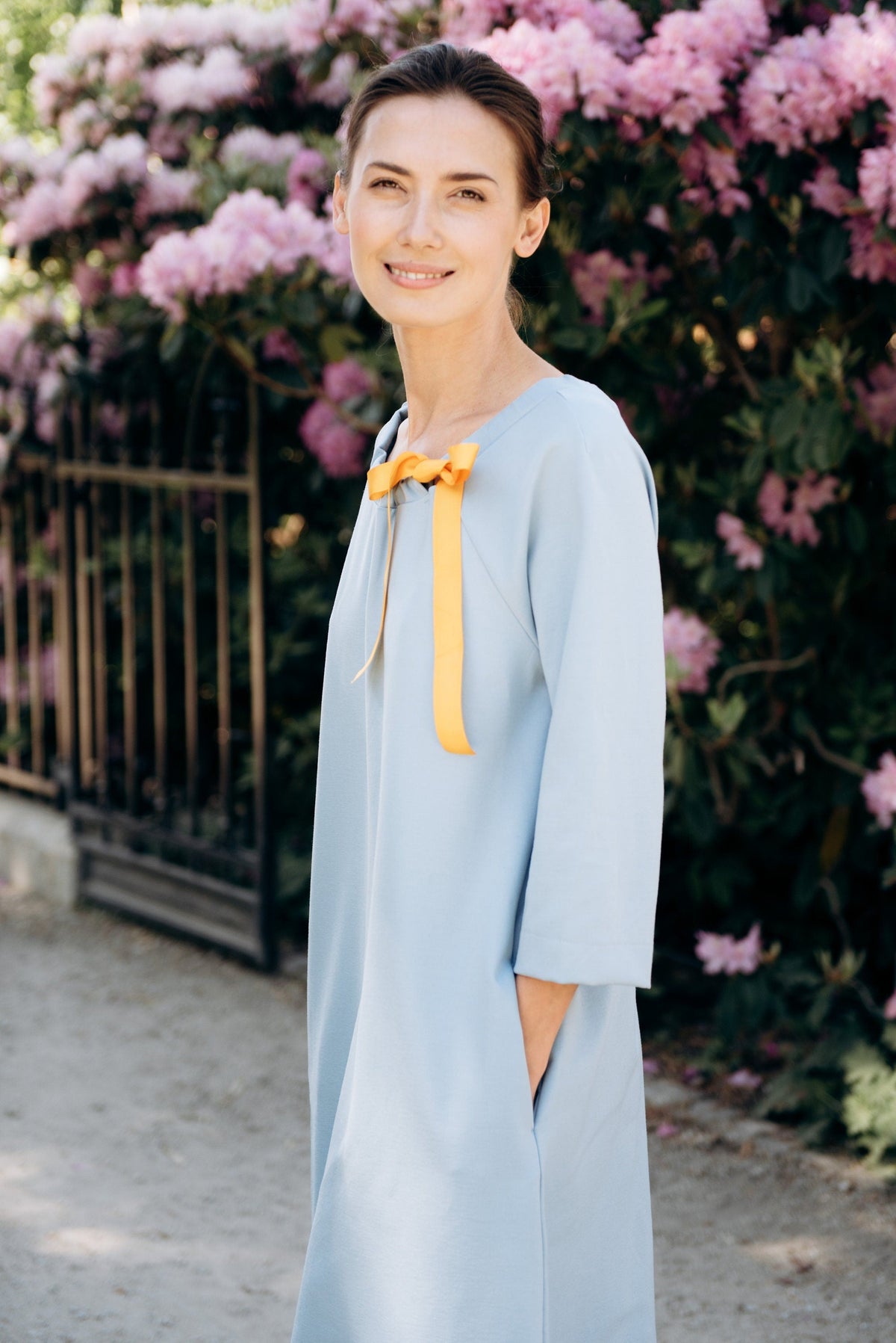 FRENCH dress in sky blue #Color_Sky blue