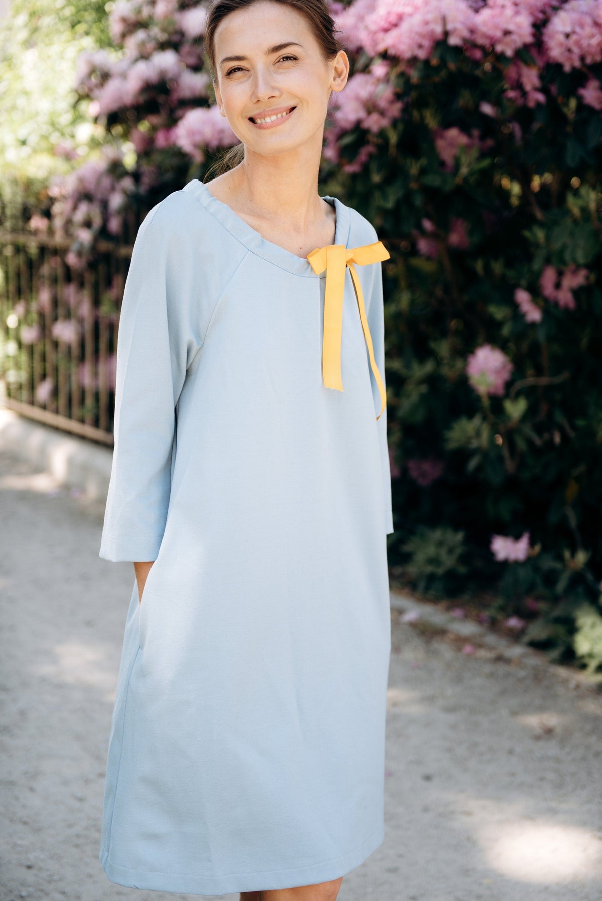 FRENCH dress in sky blue #Color_Sky blue