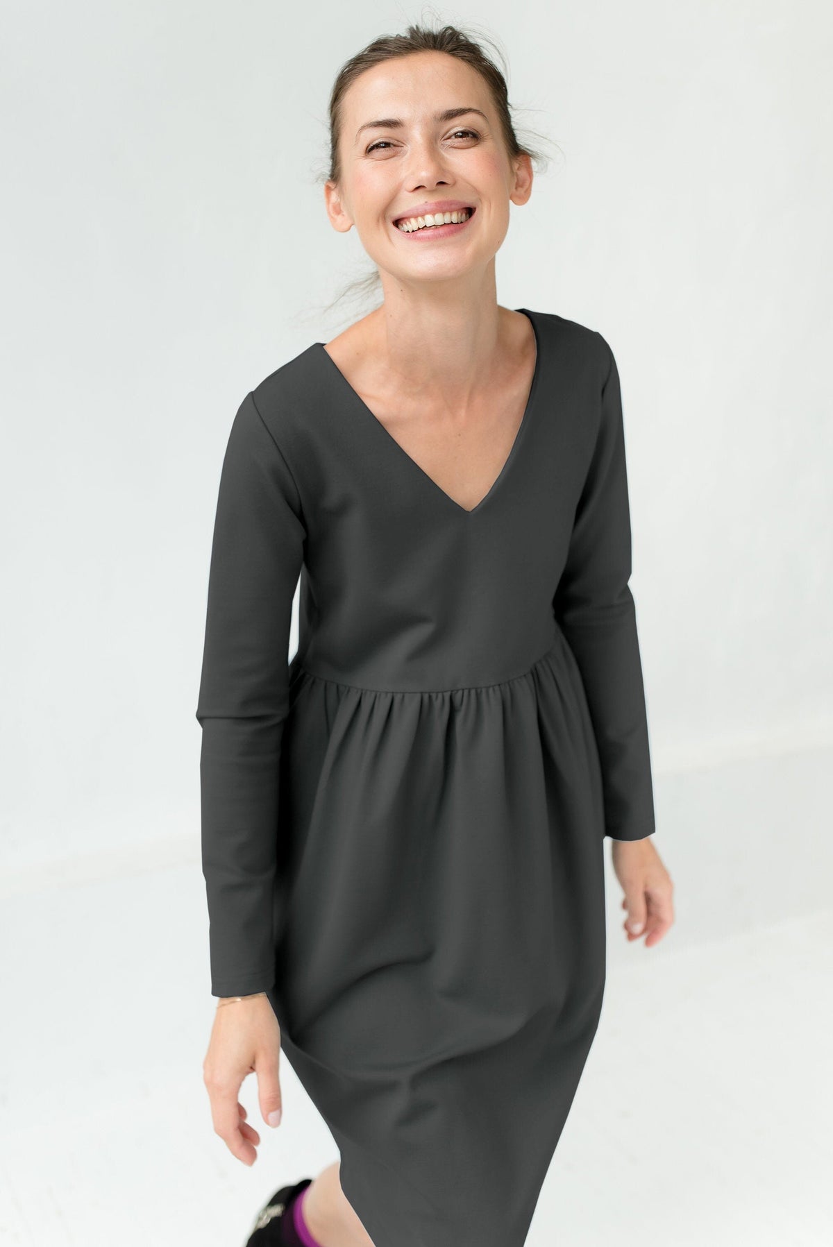 SUNSHINE dress in gray green #Color_Gray green