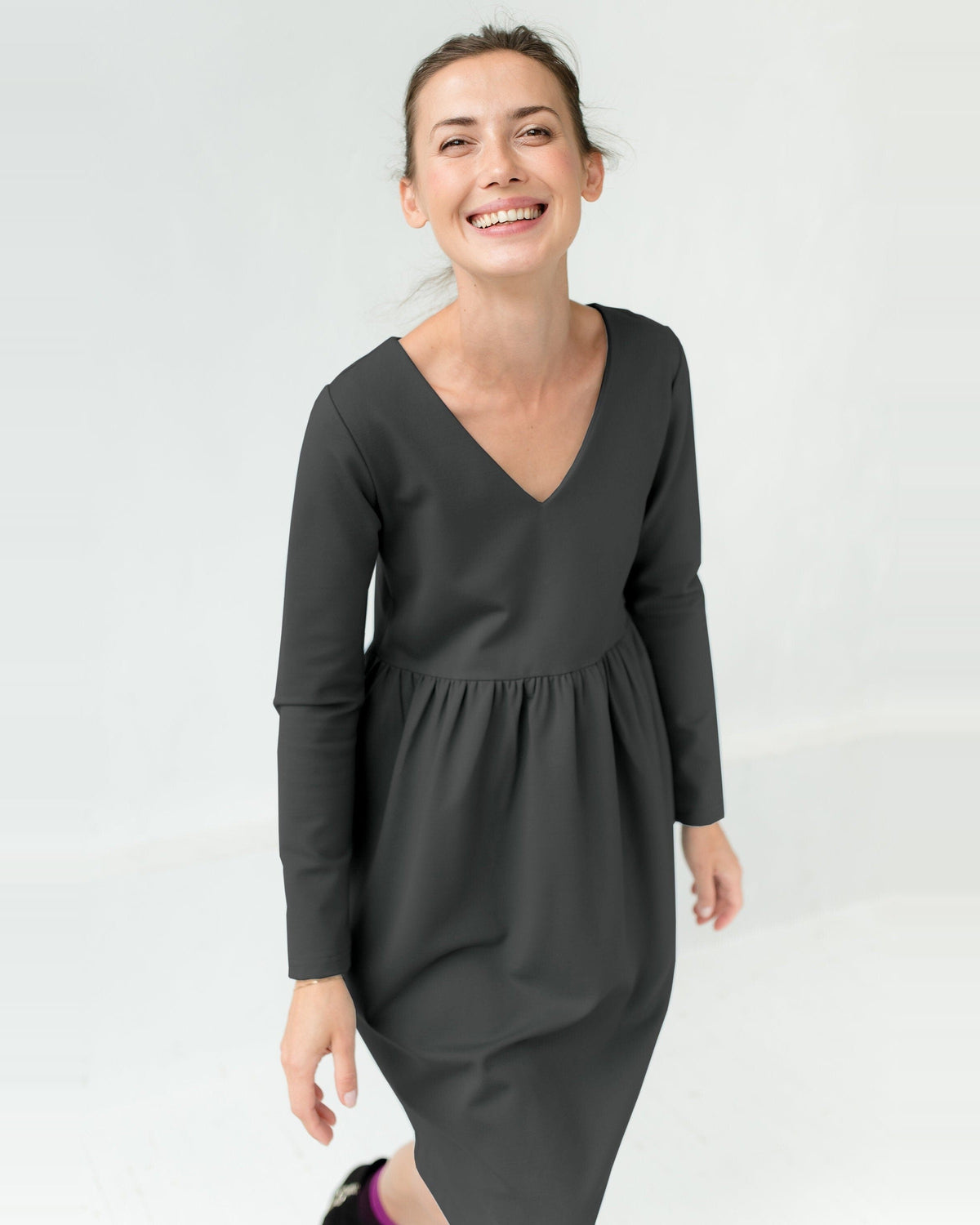 SUNSHINE dress in gray green #Color_Gray green