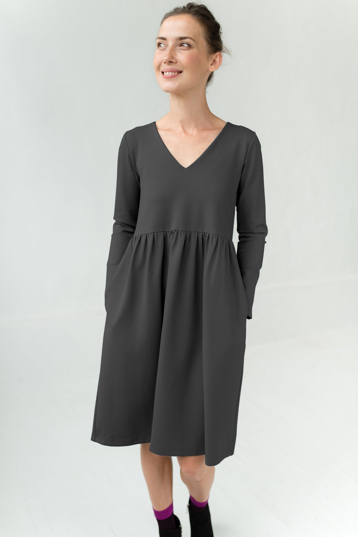 SUNSHINE dress in gray green #Color_Gray green