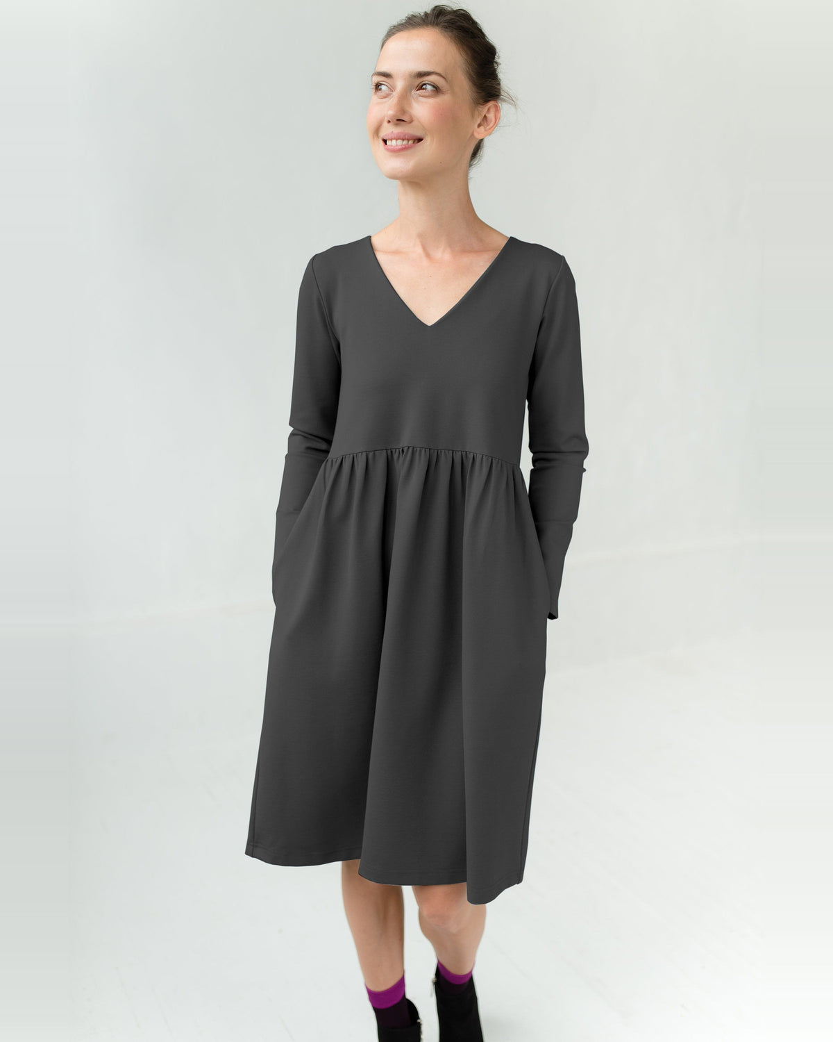 SUNSHINE dress in gray green #Color_Gray green
