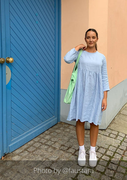 LeMuse CANDY linen dress, Deep blue, XL