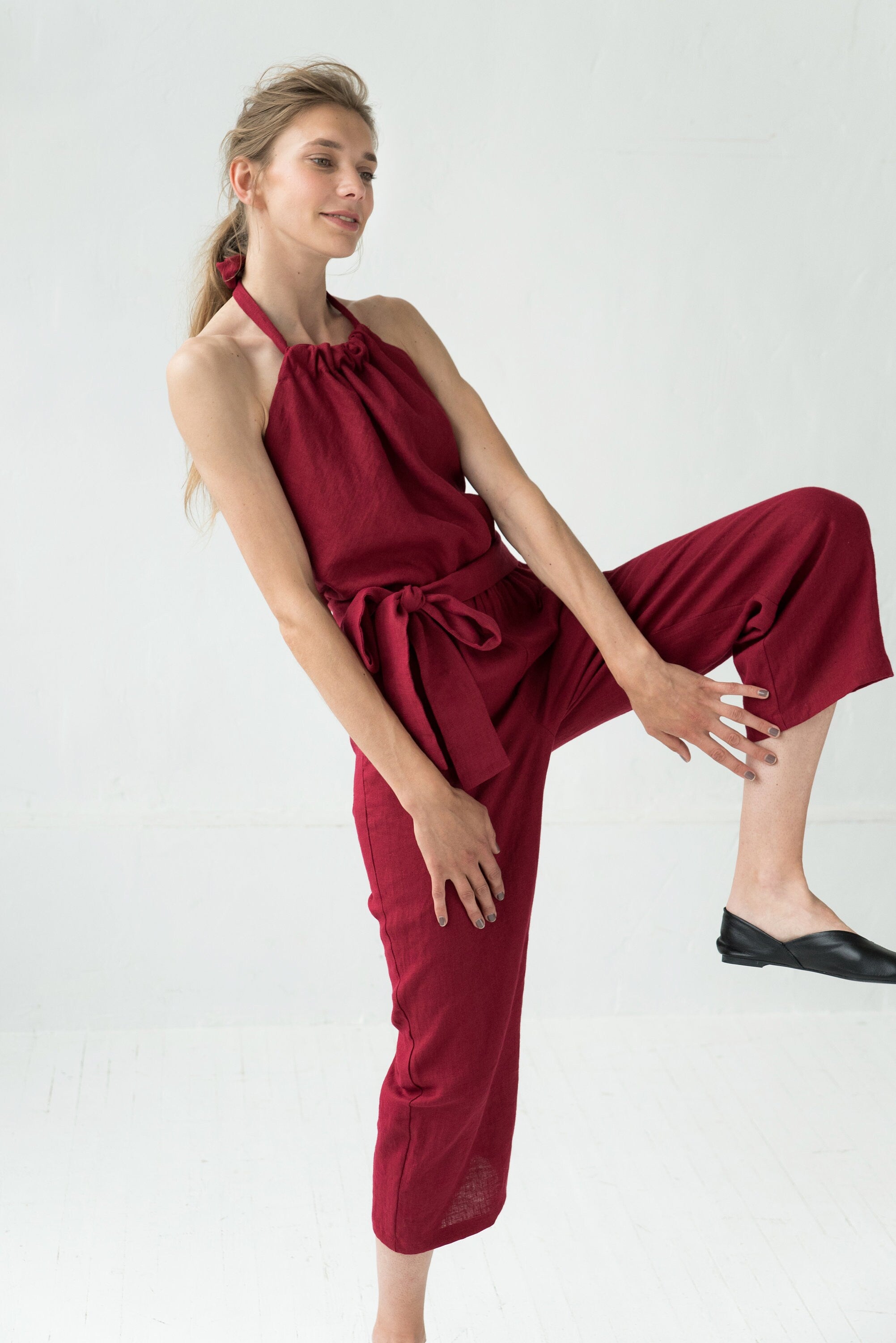 LeMuse jumpsuit i hør MAY, lyseblå, S