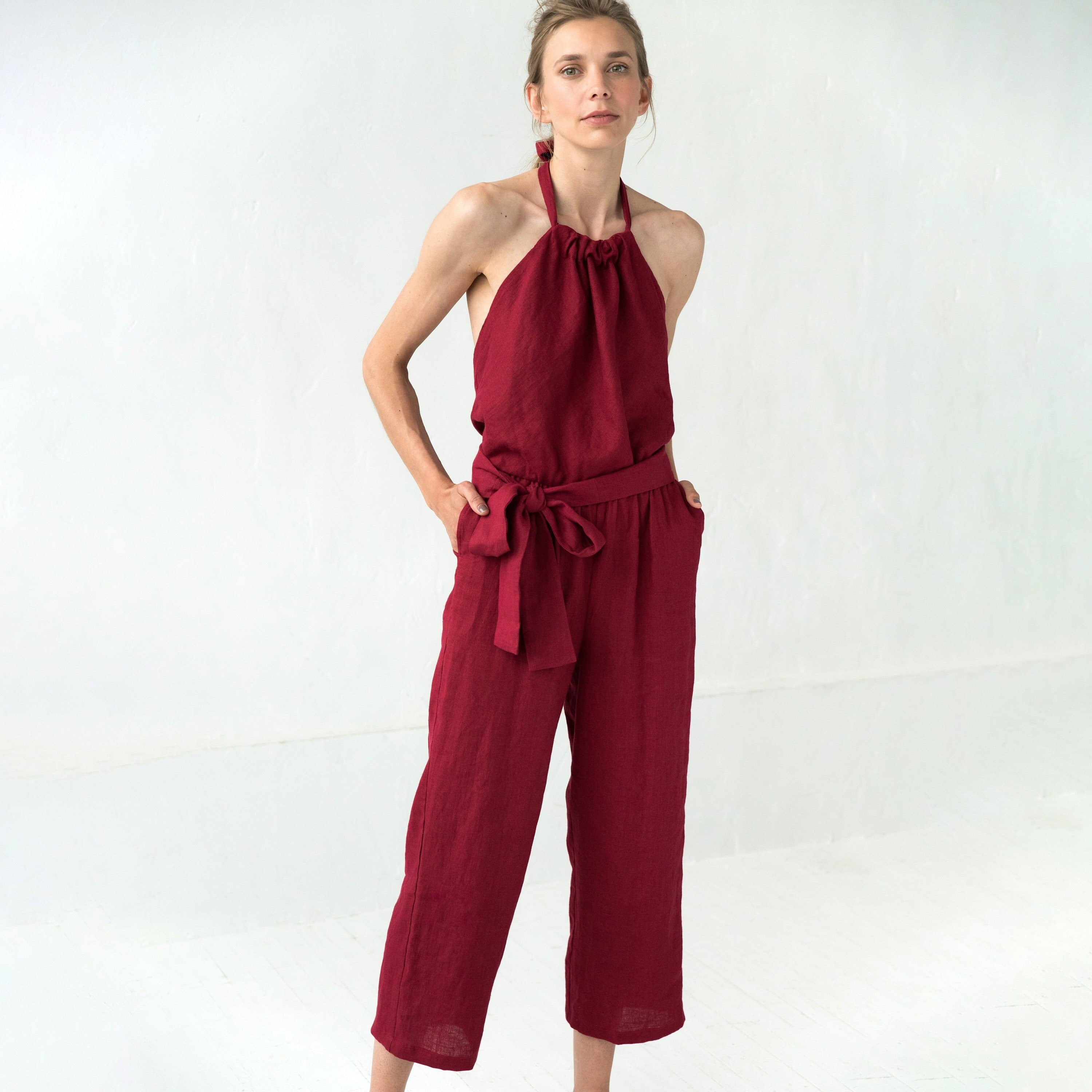 LeMuse jumpsuit i hør MAY, lyseblå, S