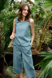 LeMuse Ärmellose Leinenbluse BREEZE, Mint, XS