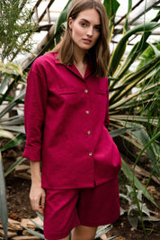 LeMuse Leinenhemd OASIS, Cerise, L